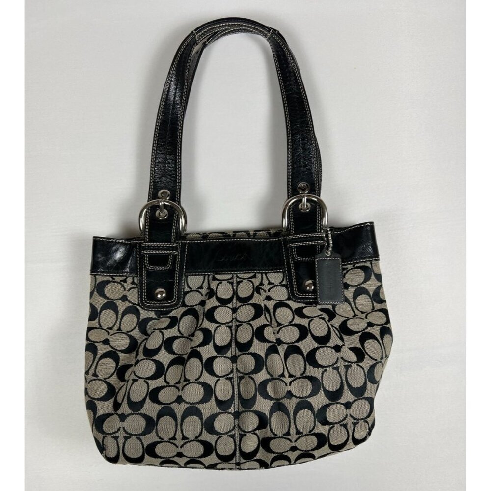 Vintage Y2K Coach Soho Pleated Signature Jacquard Shoulder Bag F15047